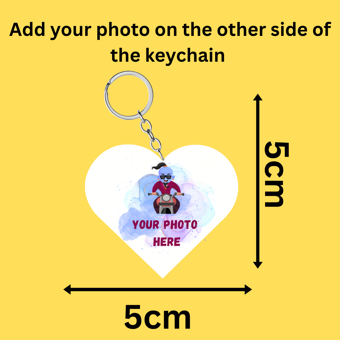 Personalized Heart-Shaped Acrylic Keychain - Image 3