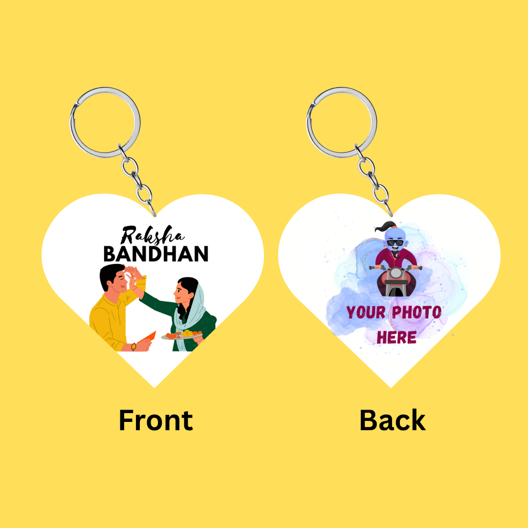 Personalized Heart-Shaped Acrylic Keychain - Image 2