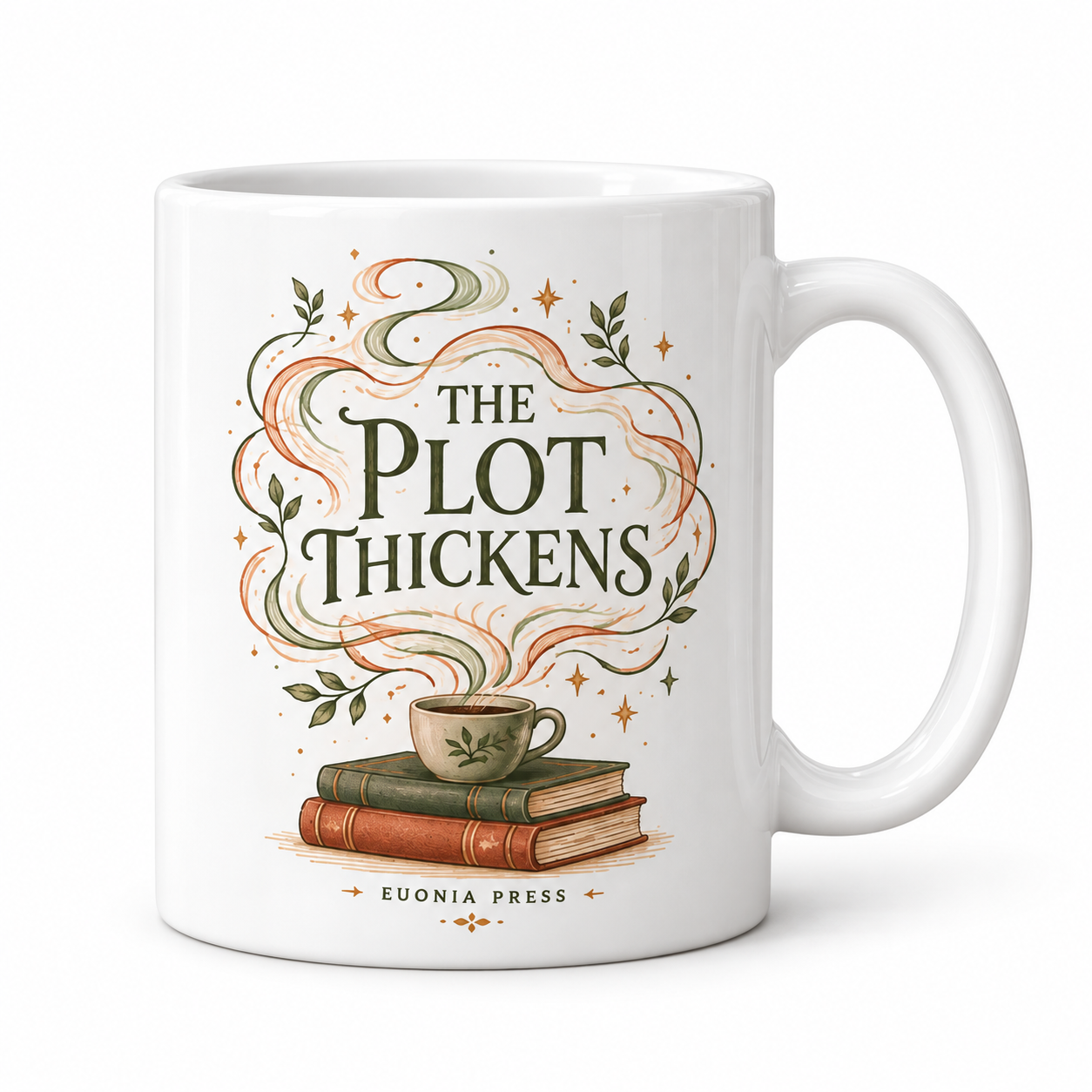 The Plot Thickens Mug by Euonia Press — front design
