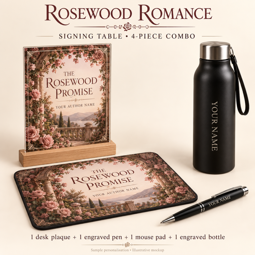Rosewood Romance Signing Table Combo 01 — 4 Pieces
