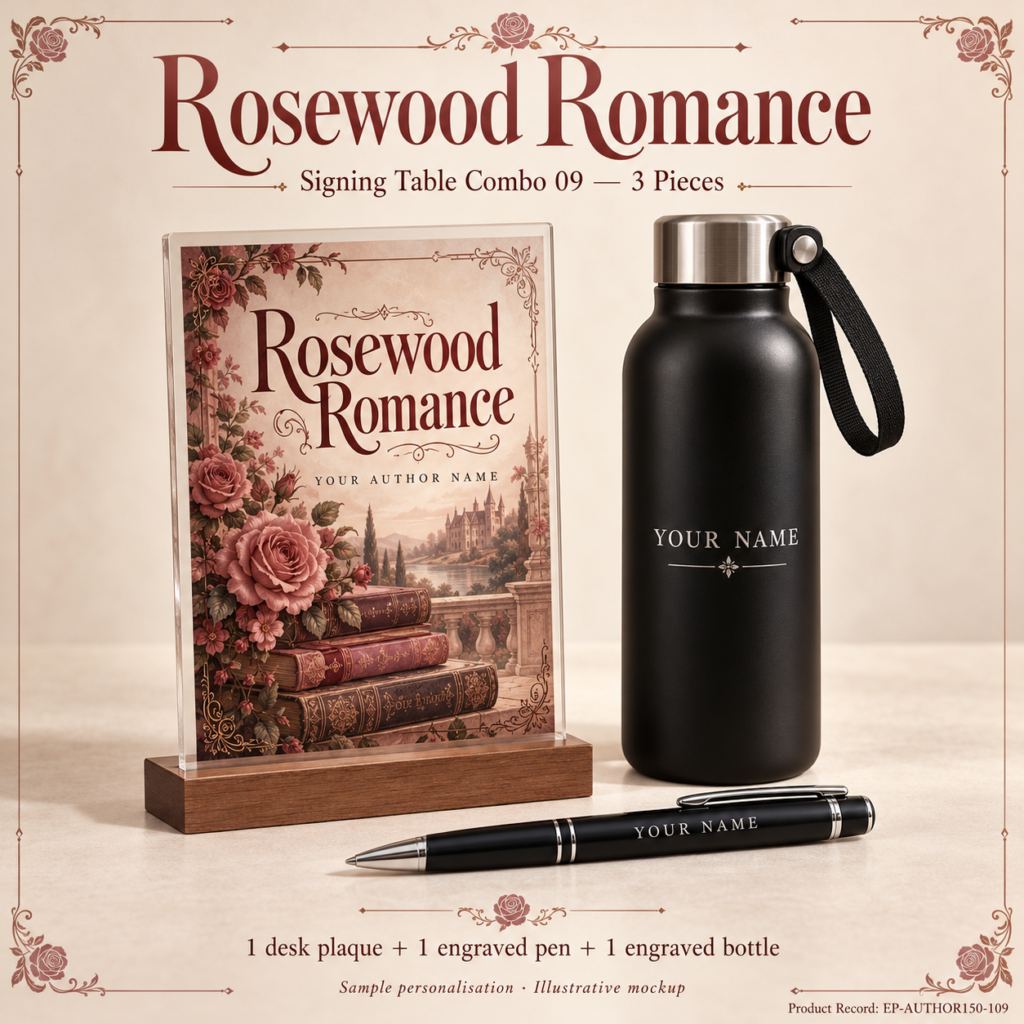 Rosewood Romance Signing Table Combo 09 — 3 Pieces