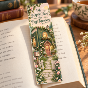 My Happy Place Has Page Numbers Acrylic Bookmark