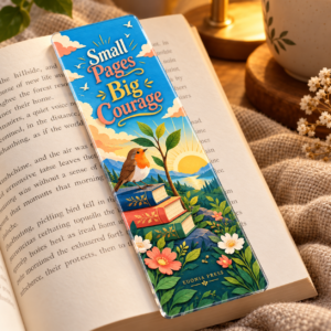 Small Pages Big Courage Acrylic Bookmark