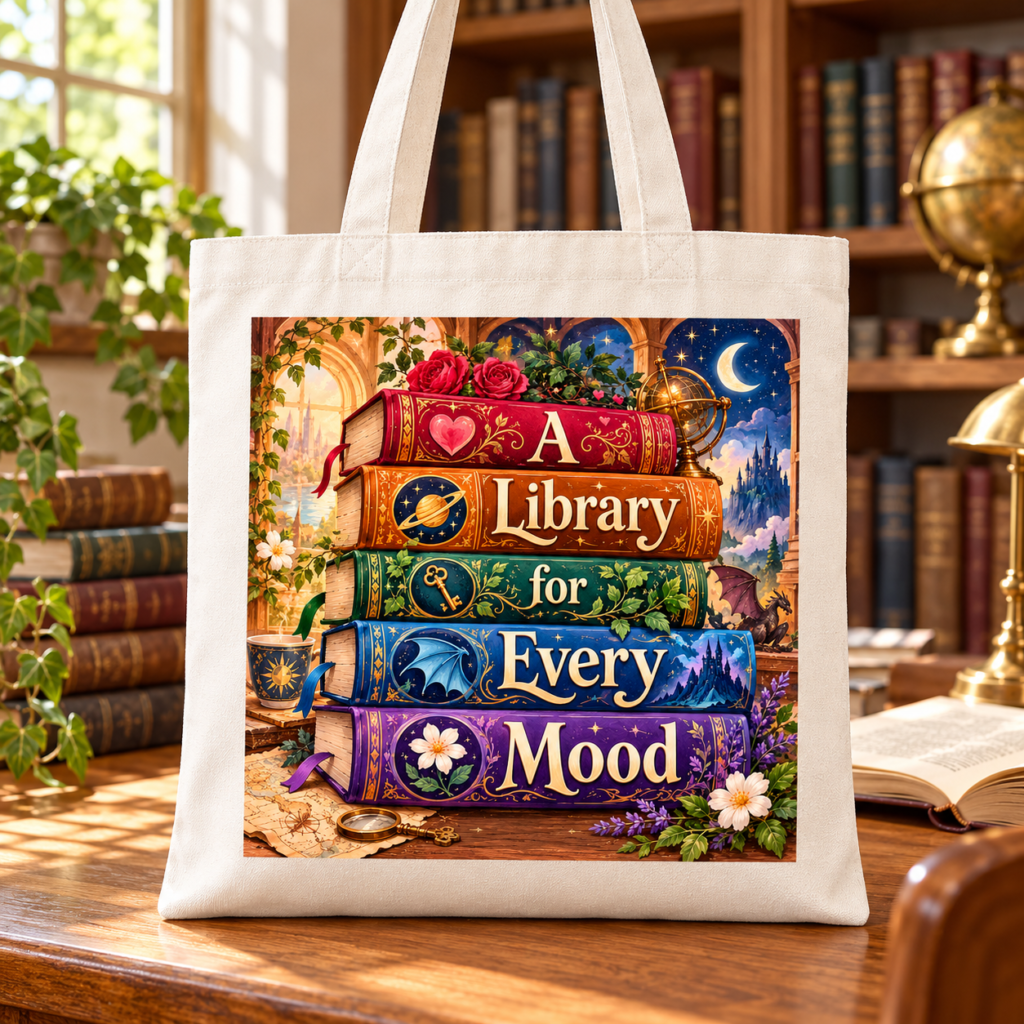 A Library for Every Mood — Bookmark & Tote Combo