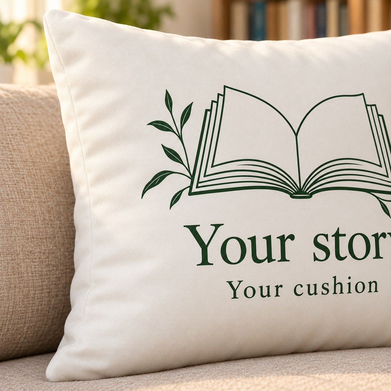 Custom Book Lover Cushion Cover by Euonia Press — example print detail