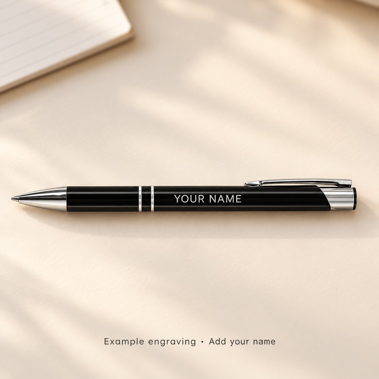 Custom Author Name Engraved Pen by Euonia Press — front view