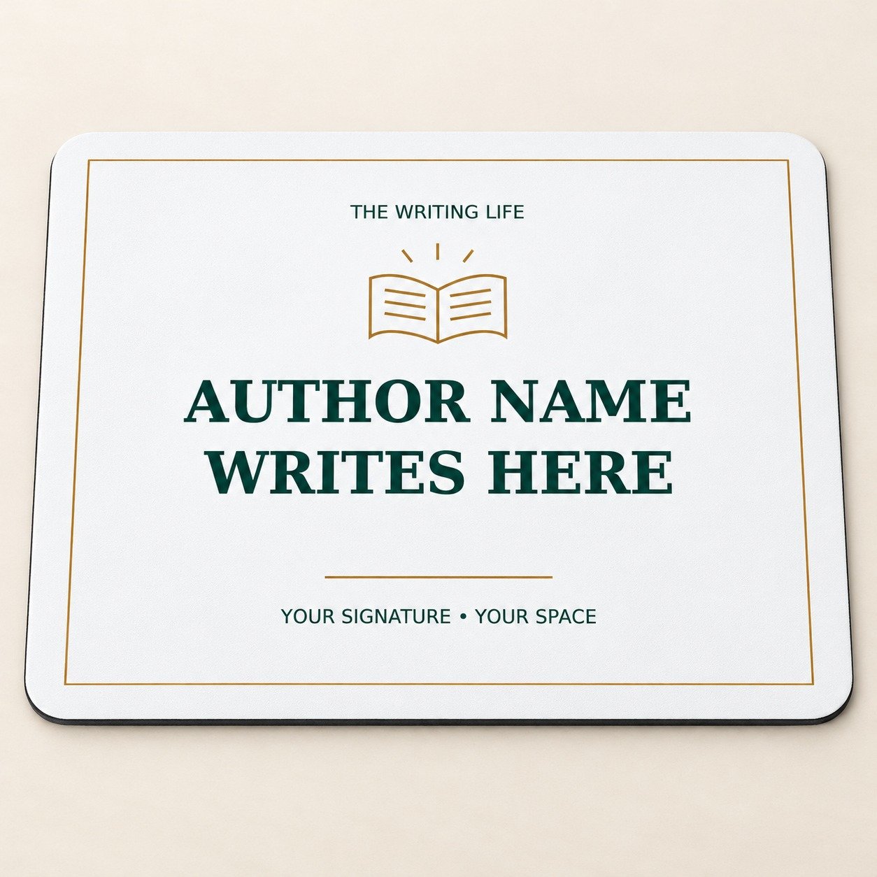Custom Author Signature Mouse Pad — illustrative product mockup