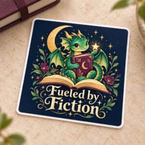Fueled by Fiction Sticker by Euonia Press — front view