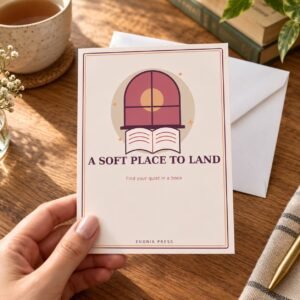 The Soft Landing Library Art Postcard