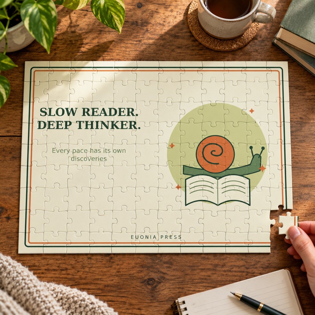 Slow Reader Deep Thinker 120-Piece Jigsaw Puzzle