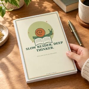 Slow Reader Deep Thinker Ruled Notebook