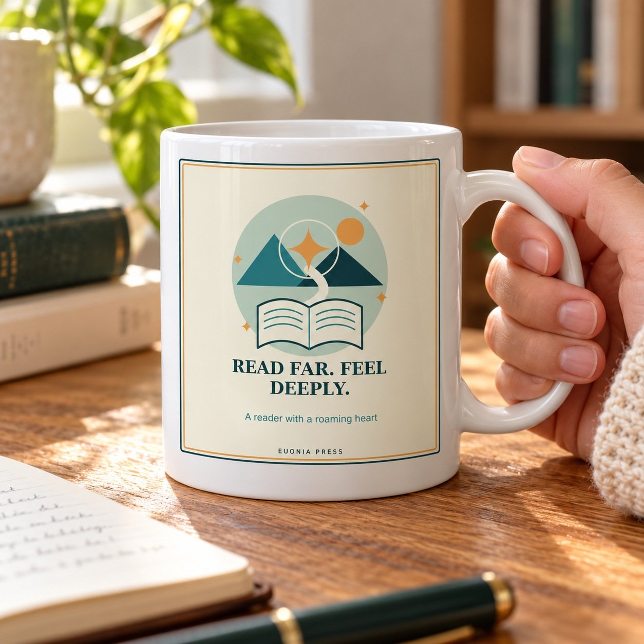 Reader With a Roaming Heart Coffee Mug