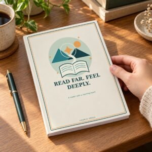 Reader With a Roaming Heart Ruled Notebook