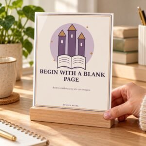 From Blank Page to Brave World Acrylic Desk Plaque
