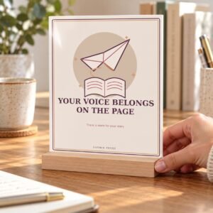 The Story Needs Your Voice Acrylic Desk Plaque