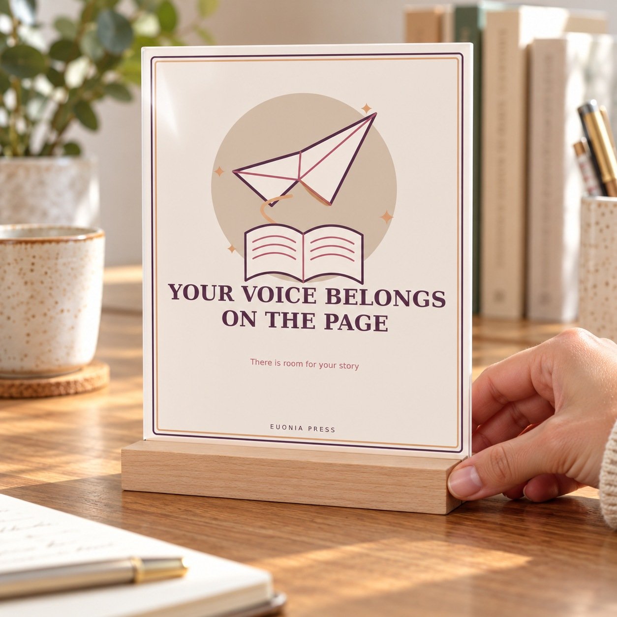 The Story Needs Your Voice Acrylic Desk Plaque