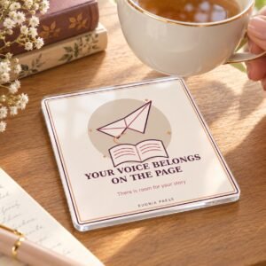 The Story Needs Your Voice Square Acrylic Coaster