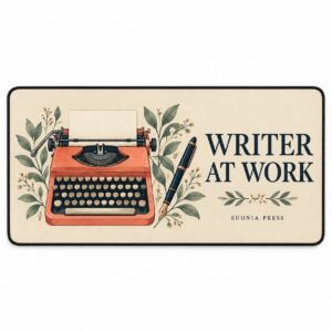 Writer at Work Desk Mat by Euonia Press — front view
