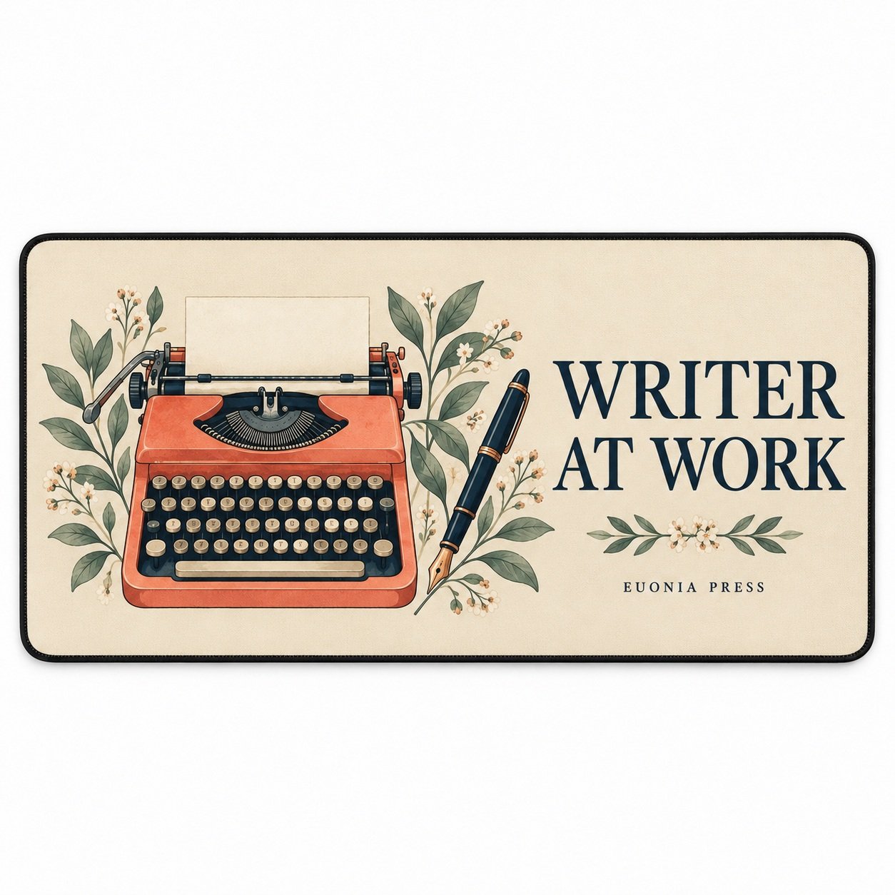 Writer at Work Desk Mat by Euonia Press — front view