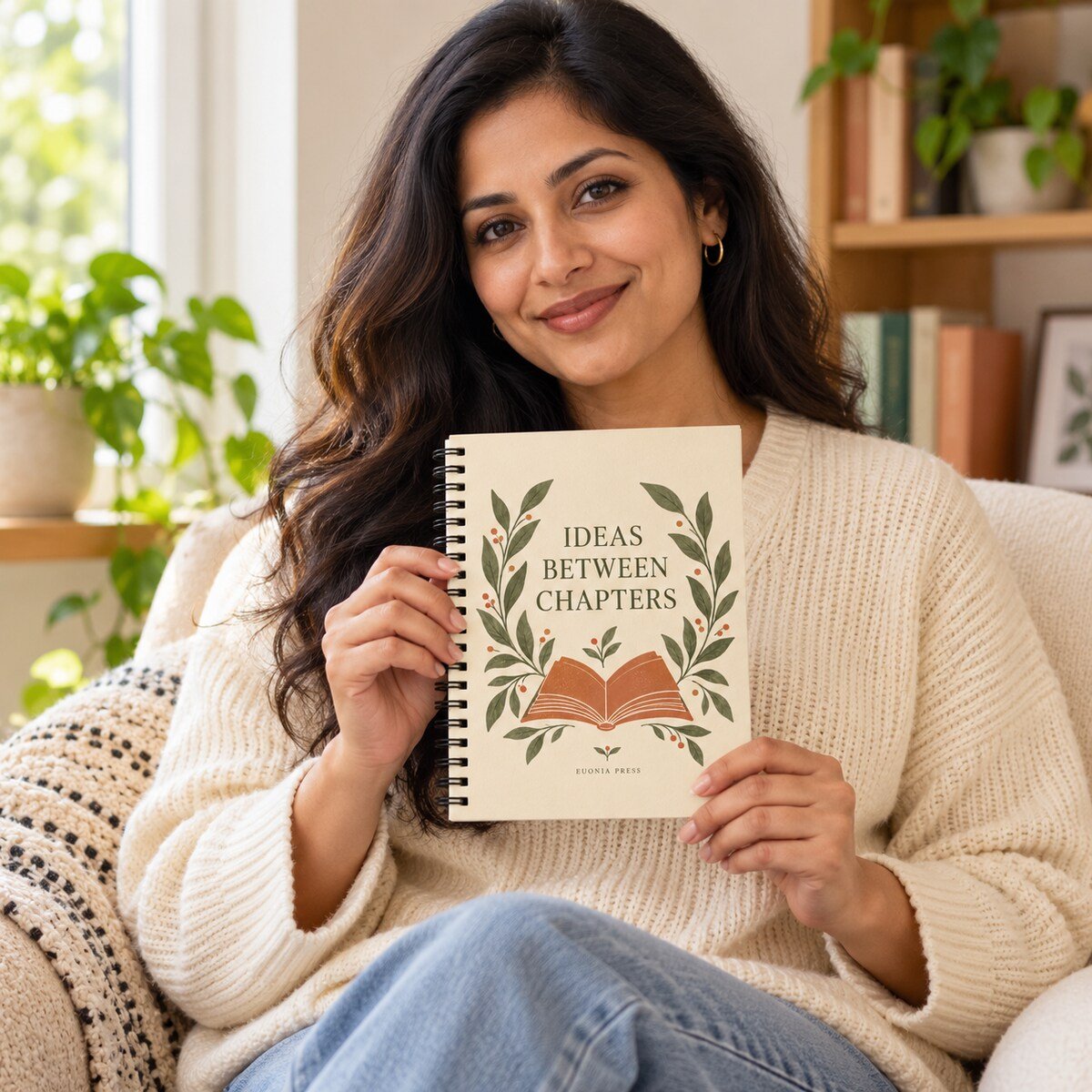 Ideas Between Chapters Notepad by Euonia Press — person view