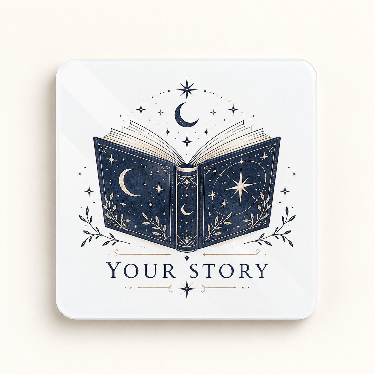 Personalised Book Cover Acrylic Coaster