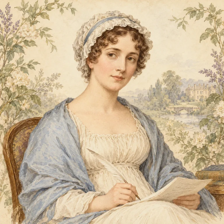 Vintage artistic interpretation of Jane Austen