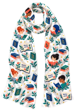 Many Stories Many Voices Bookish Satin Stole