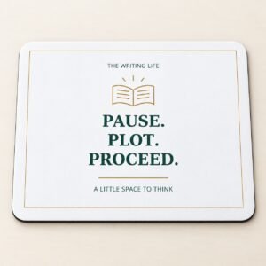 Pause Plot Proceed Author Mouse Pad — illustrative product mockup