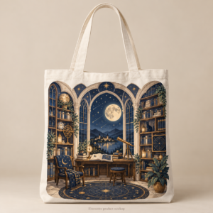 Lunar Library — Observatory Bookshelf Cotton Book Tote