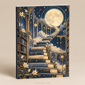 Lunar Library — Lunar Ladder Of Books A5 Ruled Notebook