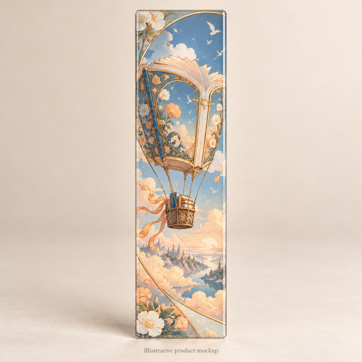 Cloudbound Reader — Cloud Book Balloon Acrylic Bookmark