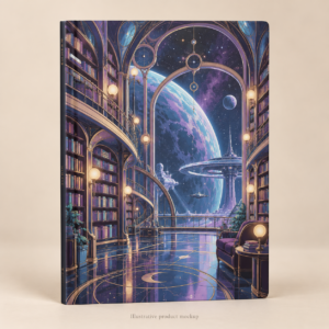 Cosmic Detective — Space Station Library A5 Ruled Notebook