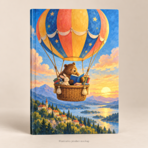 Tiny Brave Readers — Bear Story Balloon A5 Ruled Notebook