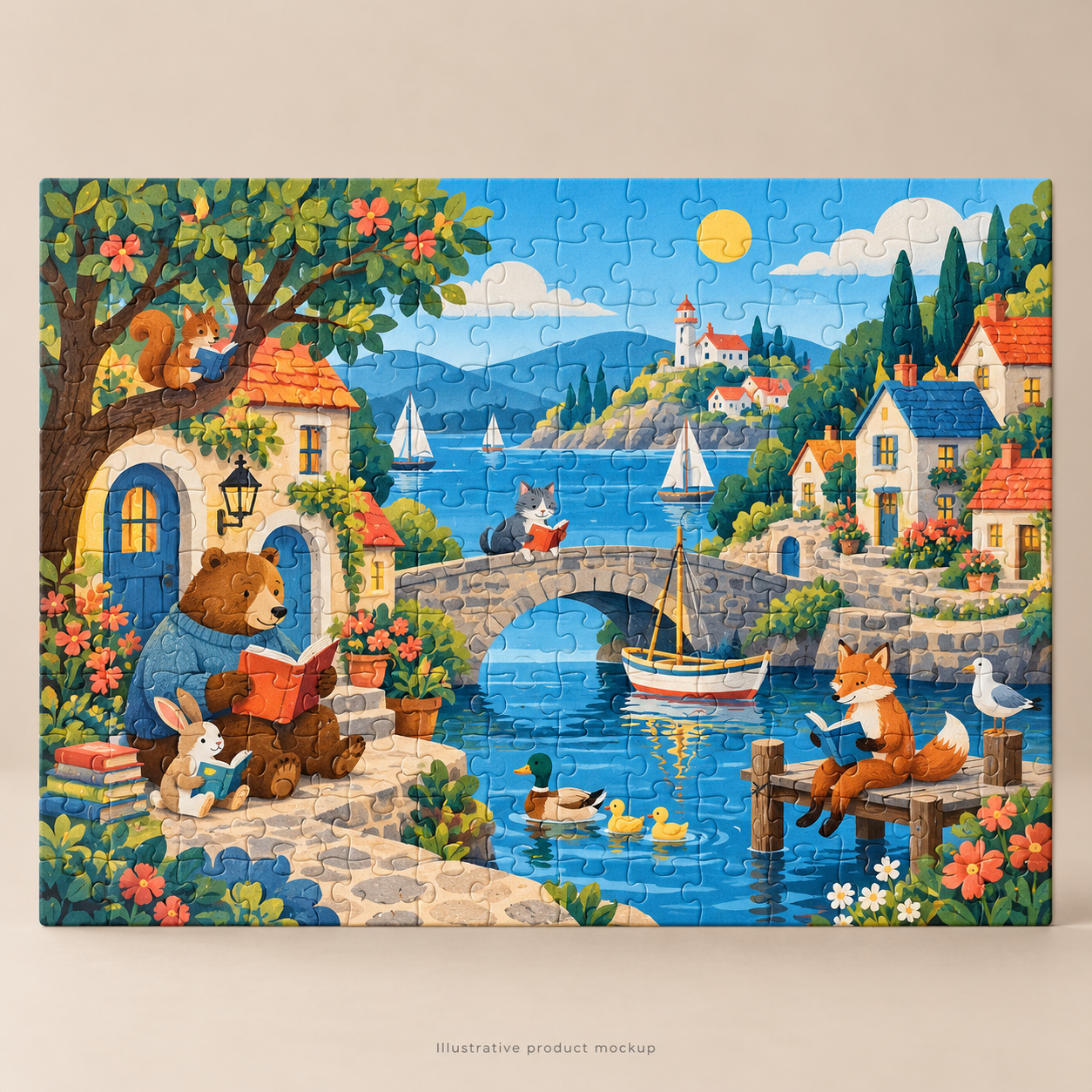 Tiny Brave Readers — Animal Story Village 120-Piece Jigsaw Puzzle