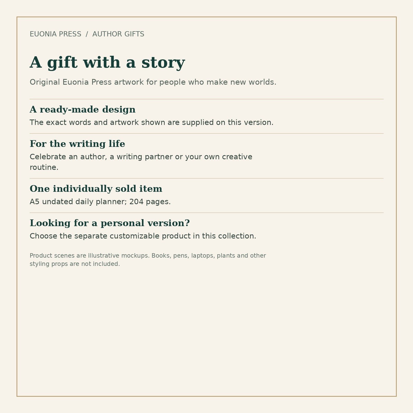 Small Steps Big Stories Author Planner — ready-made design and gift guide