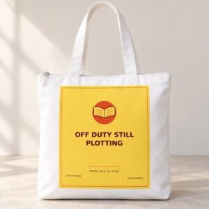 Off Duty Still Plotting Writer Zipper Tote