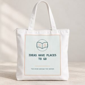 Ideas Have Places to Go Writer Zipper Tote