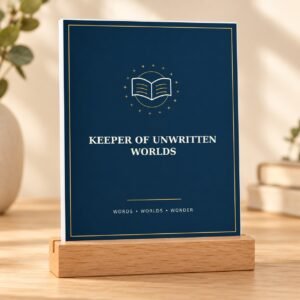 Keeper of Unwritten Worlds Writer Desk Plaque