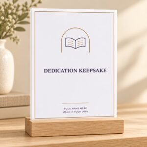 Custom Dedication Keepsake Writer Desk Plaque