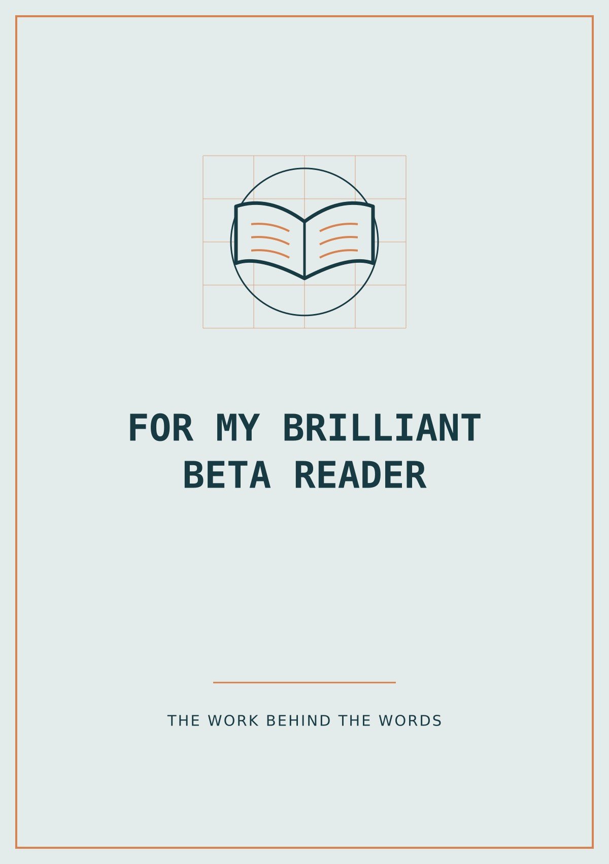 For My Brilliant Beta Reader Writer Greeting Card — artwork reference