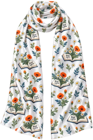 Wildflower Reading Garden Bookish Satin Stole