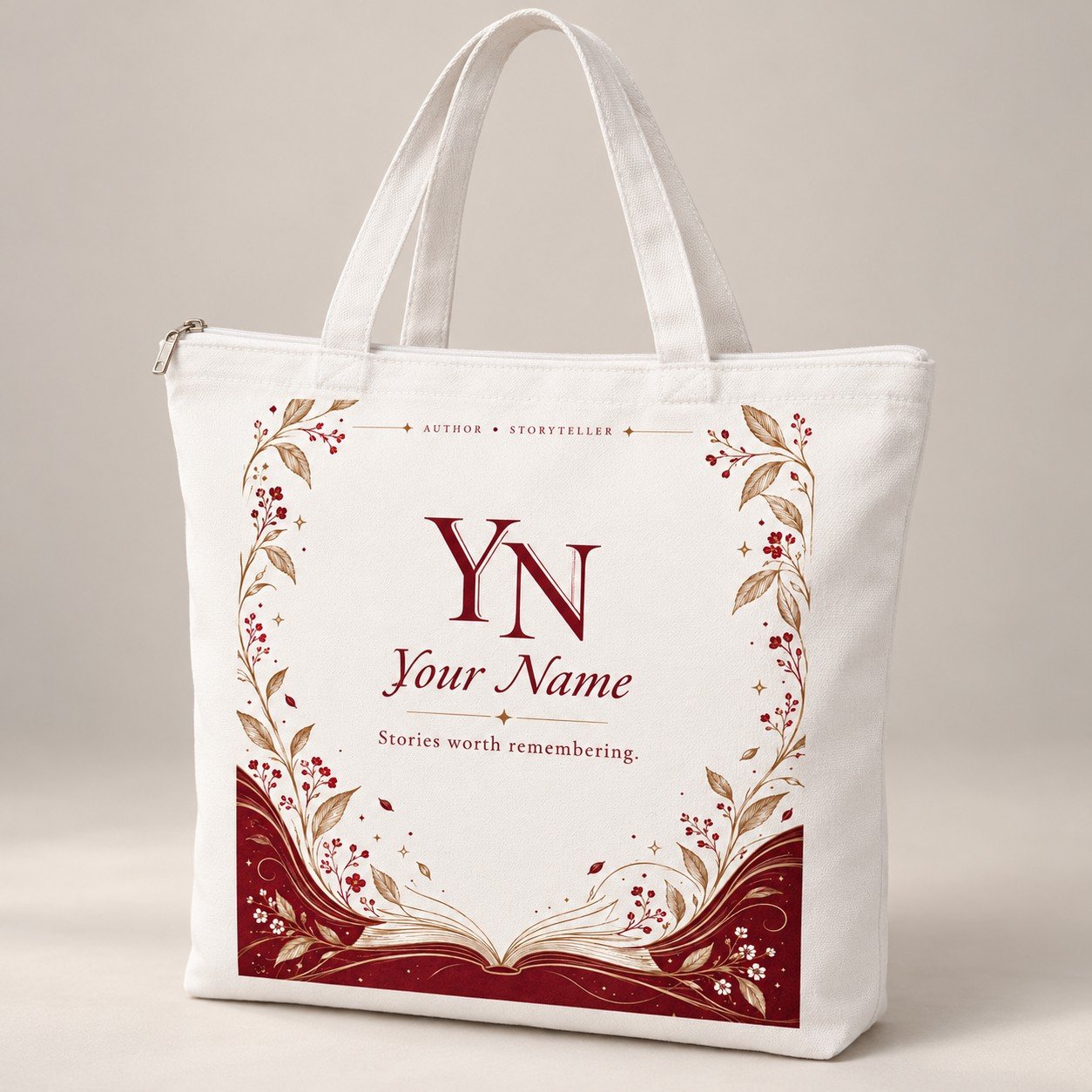 Signature Author Personalised Writer Zipper Tote