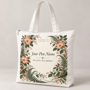 Botanical Pen Name Personalised Writer Zipper Tote