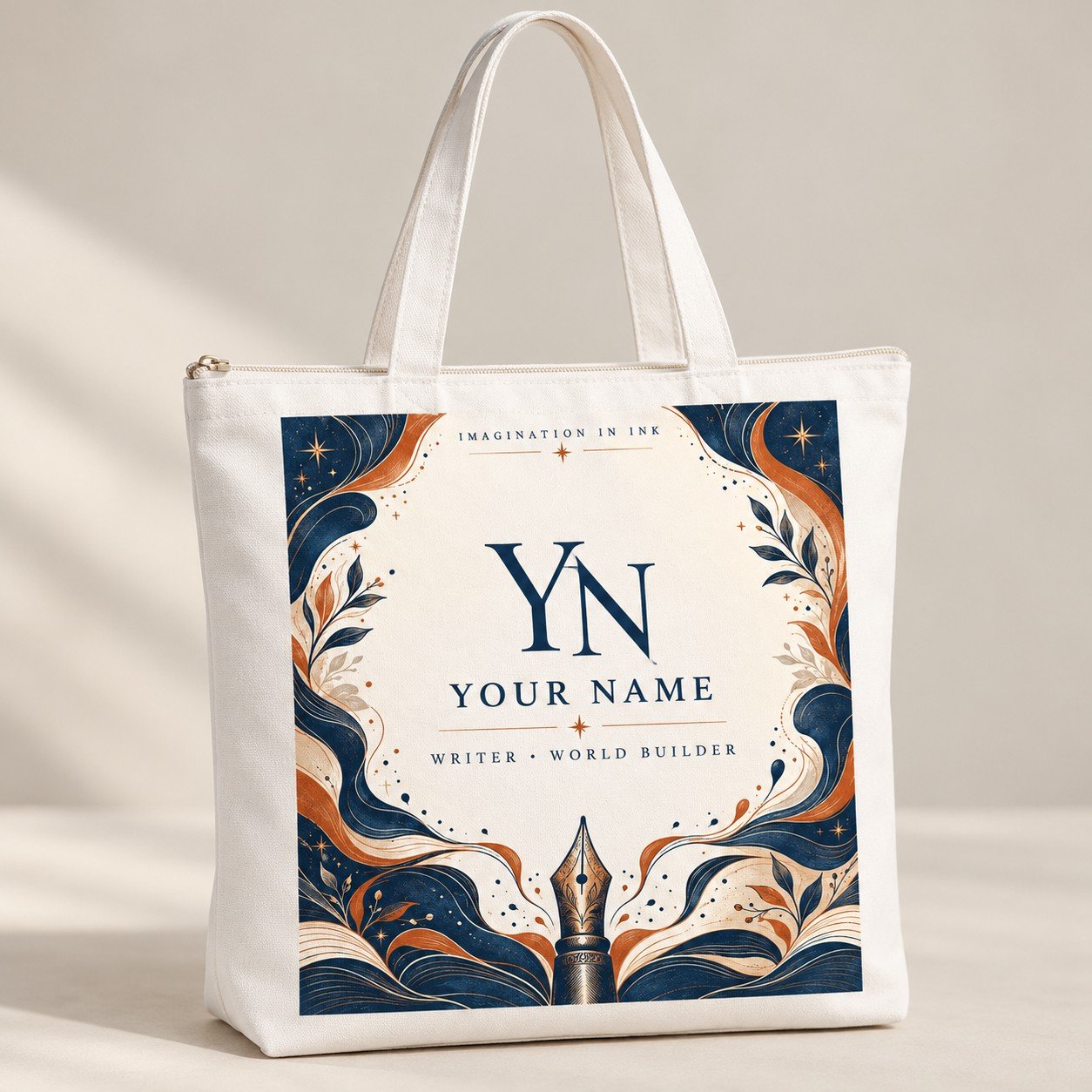 The Author’s Imprint Personalised Writer Zipper Tote