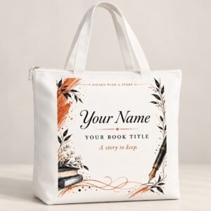 Signed with a Story Personalised Writer Zipper Tote