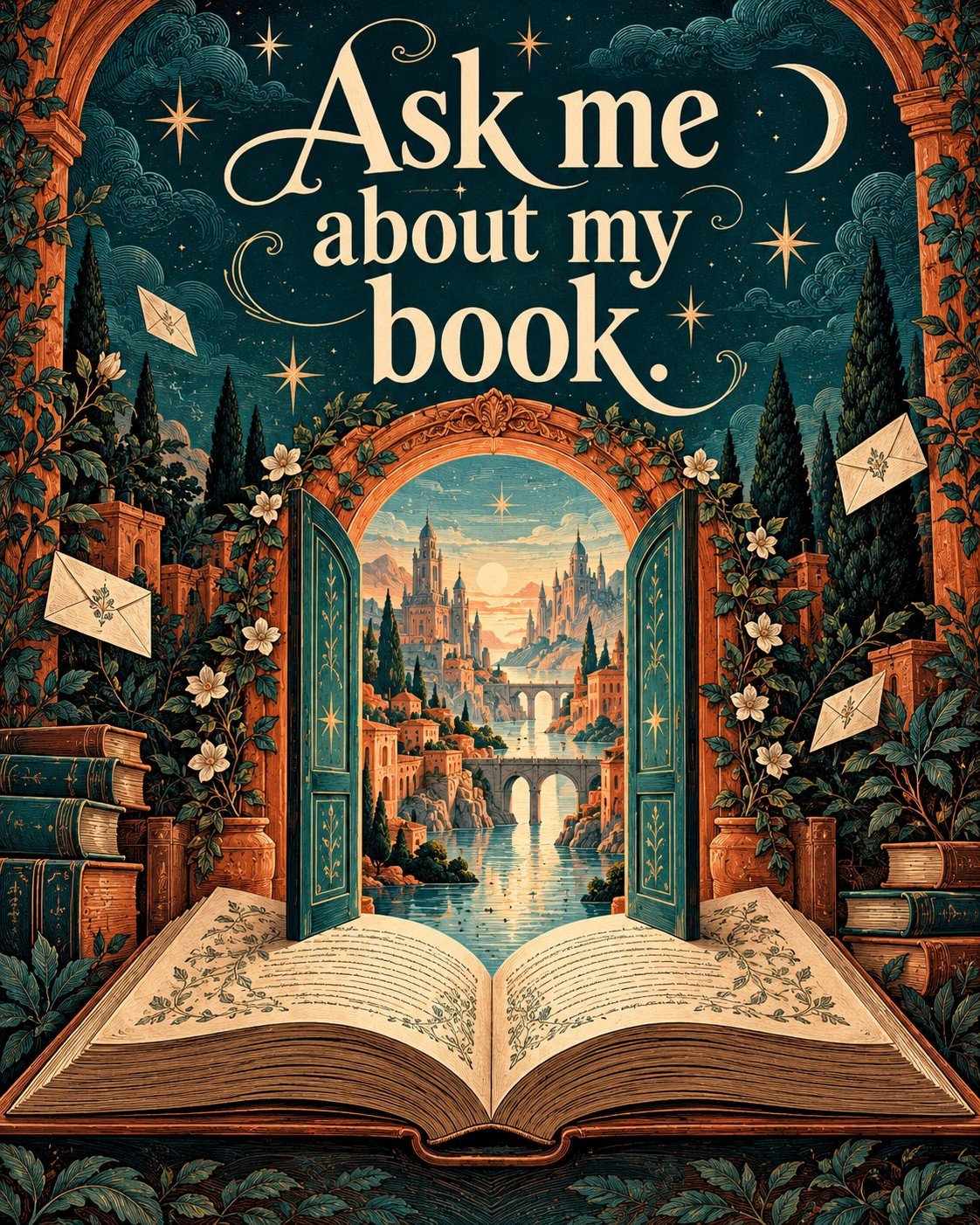 Ask Me About My Book Writer Zipper Tote - Image 2